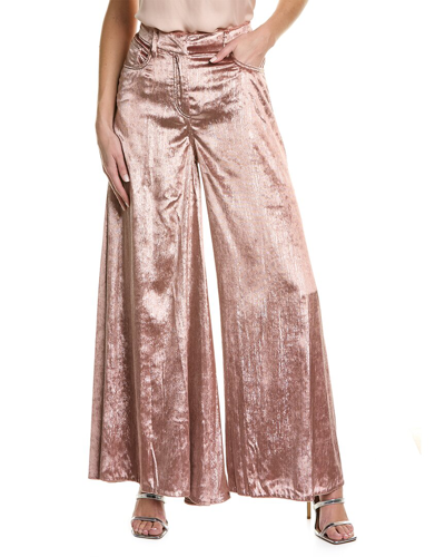 Brunello Cucinelli Extreme Wide Leg Tinsel Pant In Pink