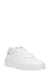 Stuart Weitzman Courtside Sneaker In White/ Pink Leather