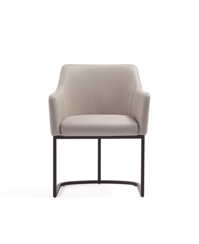 MANHATTAN COMFORT SERENA 33.07" LEATHERETTE UPHOLSTERED DINING ARMCHAIR