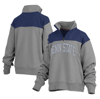 PRESSBOX PRESSBOX GRAY PENN STATE NITTANY LIONS AVON FLEECE QUARTER-ZIP JACKET