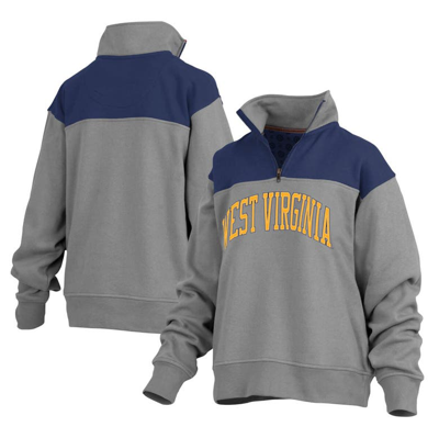 Pressbox Gray West Virginia Mountaineers Avon Fleece Quarter-zip Jacket