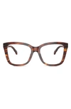 Tory Burch 55mm Square Optical Glasses In Dark Brown