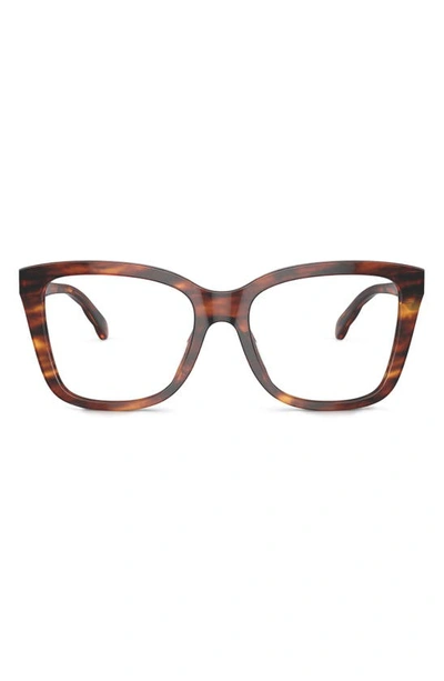 Tory Burch 55mm Square Optical Glasses In Dark Brown