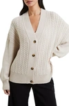 French Connection Babysoft Cable Knit Cardigan In Beige