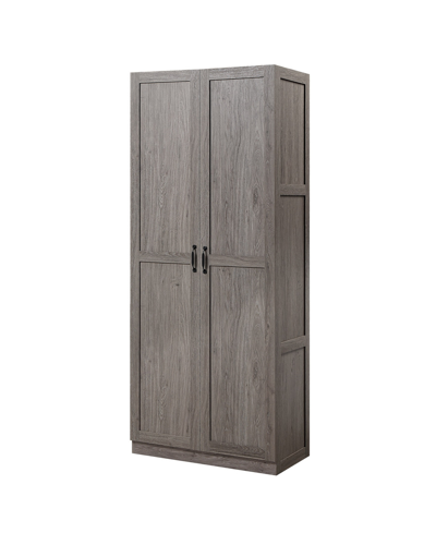 Manhattan Comfort Hopkins 29.6" Medium Density Fibreboard 4-shelf Storage Closet In Gray