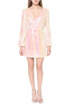 WAYF WAYF CARRIE LONG SLEEVE SEQUIN MINIDRESS