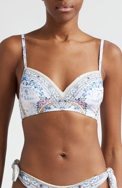Camilla Primavera Porcelana Floral-print High-rise Bikini Briefs In Season Of The Siren