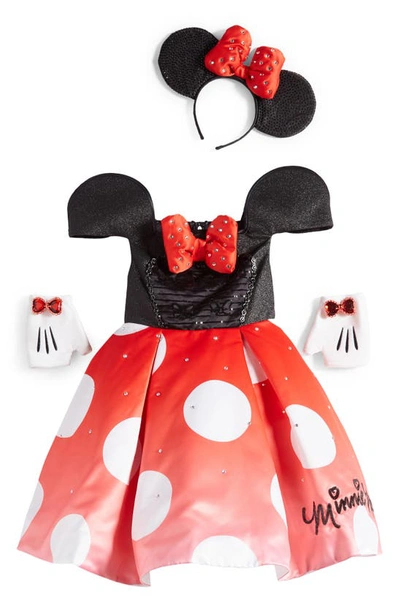A Leading Role Kids' X Disney Minnie Mouse Premium Edition Dress, Ear Headband & Mittens Costume Set In Multi