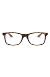 Ray Ban 55mm Square Optical Glasses In Matte Havana