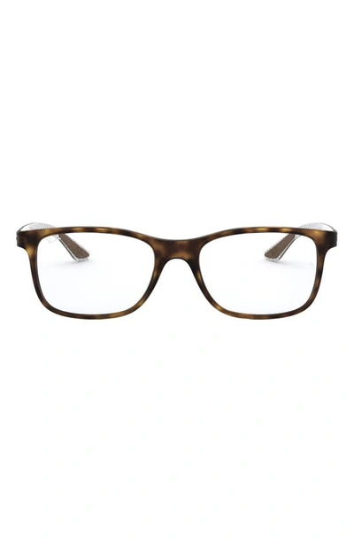 Ray Ban 55mm Square Optical Glasses In Matte Havana