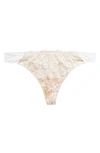 Skarlett Blue Women's Entice Eyelash Lace Trim Thong 371143 In White/nylon