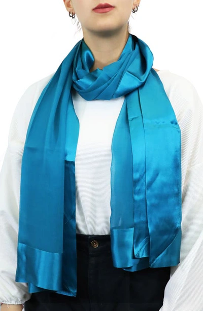 Nicoletta Rosi Reversible Silk Long Scarf In Blue