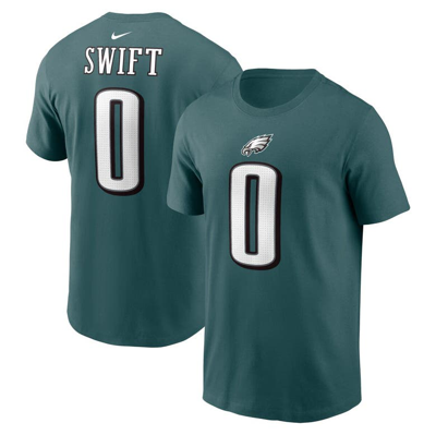 Nike D'andre Swift Midnight Green Philadelphia Eagles Player Name & Number T-shirt