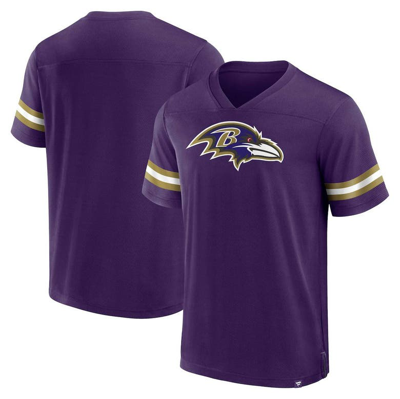 Fanatics Branded  Purple Baltimore Ravens Jersey Tackle V-neck T-shirt