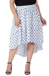 S AND P POLKA DOT TIERED HIGH-LOW SKIRT