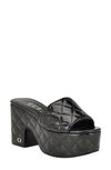 Guess Women's Yanni Quilted Platform Block Heel Sandals In Black