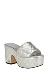 Guess Yanni Platform Slide Sandal In Silver