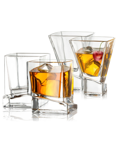 Joyjolt Carre Barware Collection, Set Of 4 In Clear