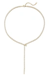 Nadri Tennis Y Necklace In 18k Gold Plated Or Rhodium Plated, 15