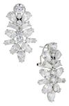 Nadri Cubic Zirconia Cluster Drop Earrings In Rhodium