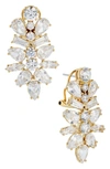 Nadri Cubic Zirconia Cluster Drop Earrings In Gold