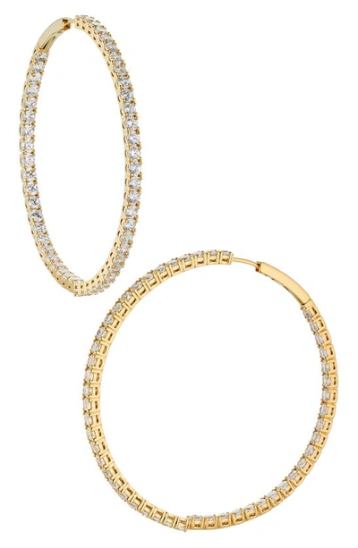 Nadri Inside Out Hoop Earrings In 18k Gold Plated Or Rhodium Plated