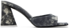 Attico Leather Devon Mules In 693 Black And White