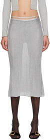 JACQUEMUS SILVER GUIRLANDE 'LA JUPE BRILHO' MIDI SKIRT