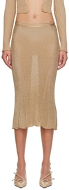 Jacquemus Gold Guirlande 'la Jupe Brilho' Midi Skirt In 270 Light Gold
