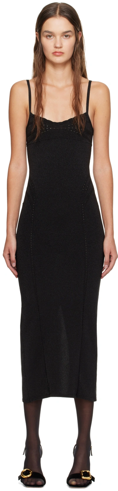 Jacquemus Black Guirlande 'la Robe Fiesta Midi' Midi Dress In 990 Black