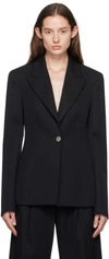 Attico Glen Single-breasted Virgin Wool Blazer In 100 Black