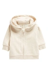 Tucker + Tate Babies' Organic Cotton Blend Fleece Zip Hoodie In Beige Oatmeal Heather