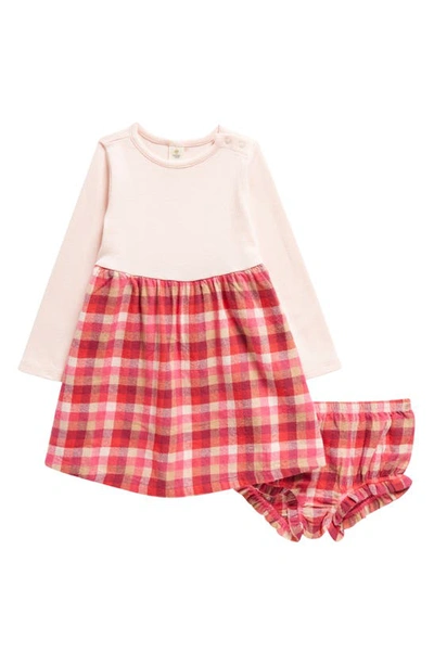 Tucker + Tate Babies'  Kids' Plaid Long Sleeve Dress & Bloomers Set In Pink English- Red Check