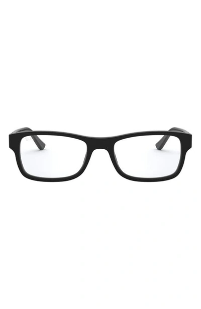 Ray Ban Unisex 52mm Rectangular Optical Glasses In Matte Black