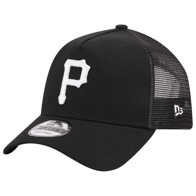 New Era Black Pittsburgh Pirates A-frame 9forty Trucker Adjustable Hat