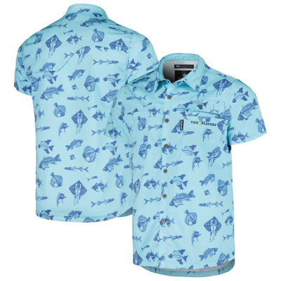 Flomotion Blue The Players Fishing Tri-blend Button-up Shirt