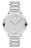 MOVADO BOLD EVOLUTION 2.0 CRYSTAL BRACELET WATCH, 34MM