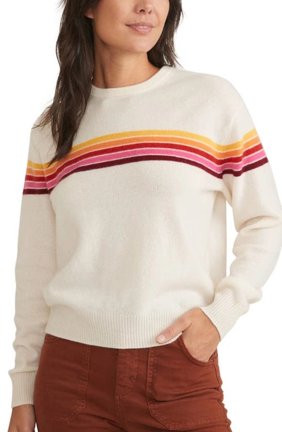 Marine Layer Harper Stripe Cashmere Sweater In Warm