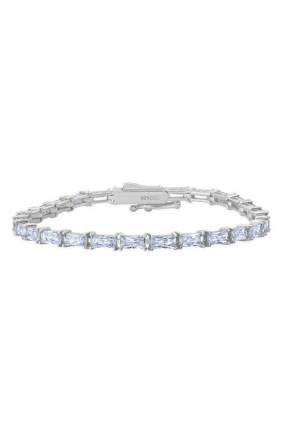 Crislu Cubic Zirconia Tennis Bracelet In Silver