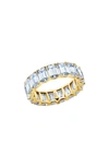 Crislu Emerald Cut Eternity Band Ring In Gold
