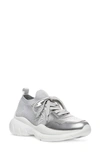 Stuart Weitzman 5050 Knit Sneaker In Grey/silver