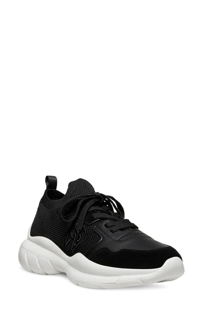 Stuart Weitzman 5050 Stretch Knit Chunky Runner Sneakers In Black