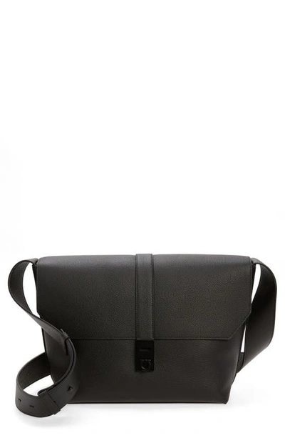 Ferragamo Man Messenger Bag In Black