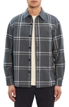 Theory Clyfford Oversize Button-up Shirt Jacket In Medium Grey Melange - Bv6