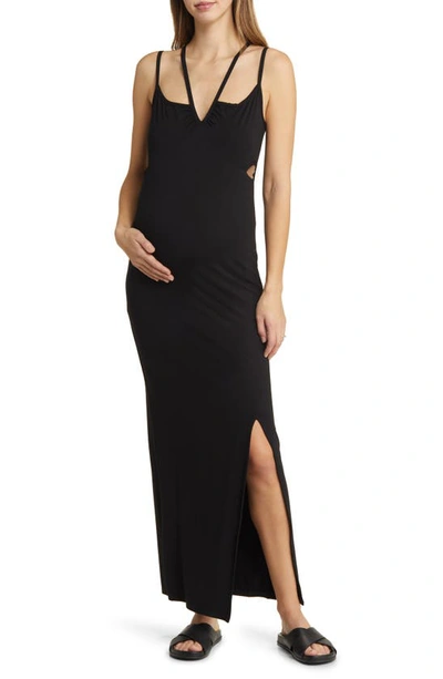 Emilia George Maternity Cutout Sleeveless Bella Dress In Black