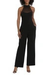 MAGGY LONDON ILLUSION MESH DETAIL SLEEVELESS JUMPSUIT