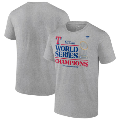 Fanatics Men's  Branded Heather Gray Texas Rangers 2023 World Series Champions Locker Room T-shirt In Heather Gray