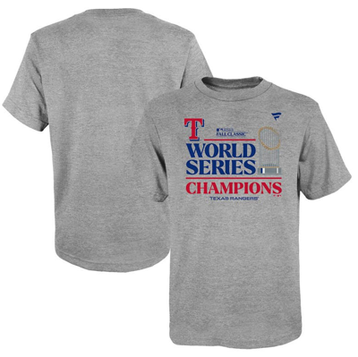 Fanatics Kids' Youth  Branded Heather Grey Texas Rangers 2023 World Series Champions Locker Room T-shirt