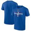 FANATICS FANATICS BRANDED ROYAL TEXAS RANGERS 2023 WORLD SERIES CHAMPIONS OFFICIAL LOGO T-SHIRT