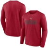 FANATICS FANATICS BRANDED RED TAMPA BAY BUCCANEERS STACK THE BOX LONG SLEEVE T-SHIRT